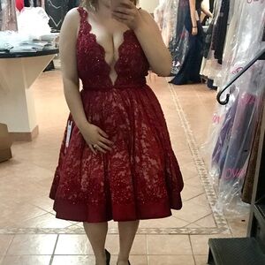 Elegant Red Lace Dress